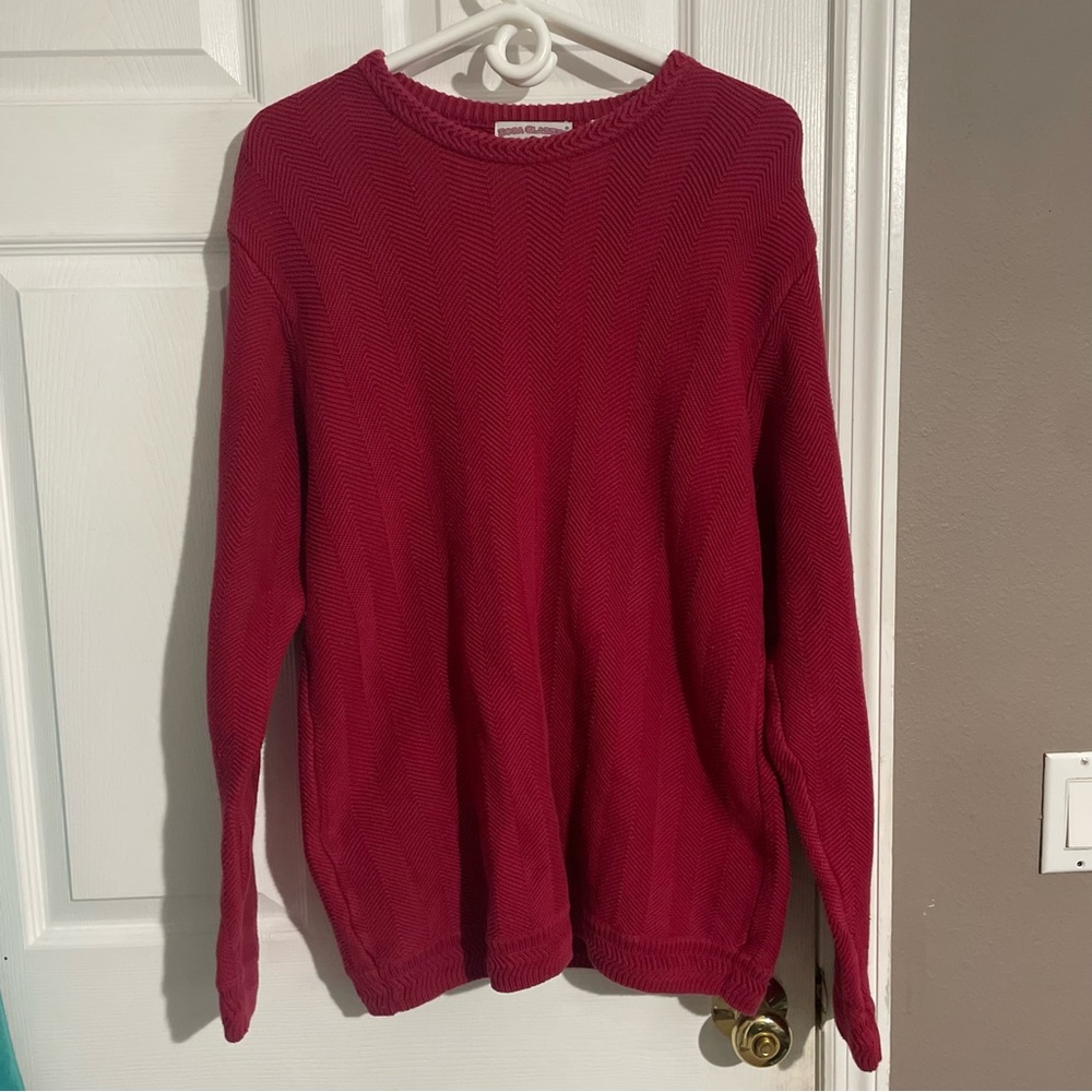 Mens SWEATER LARGE BOCA CLASSICS RED CREW-NECK size Men's LARGE